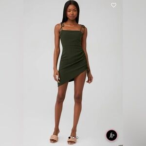 Amanda Uprichard Green Asymmetrical Bodycon Dress Size Medium